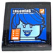 LEGO Black Tile 2 x 2 with Incoming Video Call Sticker with Groove (3068)