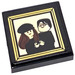 LEGO Black Tile 2 x 2 with Lily &amp; James Potter Sticker with Groove (3068)