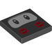 LEGO Noir Tuile 2 x 2 avec Ninji Face avec rainure (3068 / 76896)