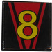 LEGO Black Tile 2 x 2 with Number 8 Sticker with Groove (3068)