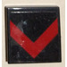 LEGO Black Tile 2 x 2 with Red chevron Sticker with Groove (3068)