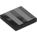 LEGO Black Tile 2 x 2 with Silver Stripes with Groove (3068)