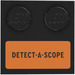 LEGO Black Tile 2 x 2 with Studs on Edge with ‘DETECT-A-SCOPE’ on Orange Background Sticker