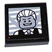 LEGO Black Tile 2 x 2 with TV Screen with Minifigure Sticker with Groove (3068)