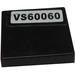 LEGO Black Tile 2 x 2 with &quot;VS60060&quot; Sticker with Groove (3068)