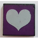 LEGO Black Tile 2 x 2 with White Heart on Purple with Groove (3068)