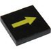 LEGO Black Tile 2 x 2 with Yellow Arrow with Groove (3068 / 81152)