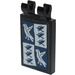 LEGO Black Tile 2 x 3 with Horizontal Clips with Ravenclaw Banner Sticker (Thick Open &#039;O&#039; Clips) (30350)