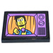 LEGO Black Tile 2 x 3 with TV Screen with Guy Smiley Sticker (26603)