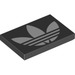 LEGO Black Tile 2 x 3 with White Adidas Trefoil (26603 / 76309)