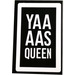 LEGO Black Tile 2 x 3 with &#039;YAA&#039;, &#039;AAS&#039; and &#039;QUEEN&#039; with White Border Sticker (26603)