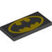 LEGO Black Tile 2 x 4 with Batman Logo (26247 / 87079)