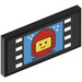 LEGO Black Tile 2 x 4 with Classic Spaceman Head Sticker (87079)