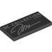 LEGO Black Tile 2 x 4 with &#039;DC COLLECTION BY JIM LEE&#039; and Signature (87079 / 100577)
