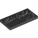 LEGO Black Tile 2 x 4 with Elvis Presley Signature (73883 / 87079)