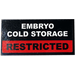 LEGO Black Tile 2 x 4 with &#039;EMBRYO COLD STORAGE&#039;, &#039;RESTRICTED&#039; Sticker (87079)