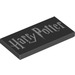 LEGO Schwarz Fliese 2 x 4 mit Harry Potter Logo (73880 / 87079)