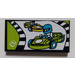 LEGO Black Tile 2 x 4 with Race in TV Sticker (87079)
