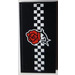 LEGO Black Tile 2 x 4 with Red Rose and White Checkered Sticker (87079)