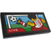 LEGO Black Tile 2 x 4 with Screen with Football Match on TV LIVE Sticker (87079)