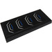 LEGO Black Tile 2 x 4 with Silver and Blue Air Intakes Sticker (87079)