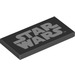LEGO Schwarz Fliese 2 x 4 mit Weiß Star Wars Logo (69536 / 87079)