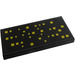 LEGO Black Tile 2 x 4 with Yellow Squares, Type 2 Sticker (87079)
