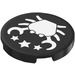 LEGO Black Tile 3 x 3 Round with Crab and Stars Sticker (67095)