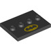 LEGO Black Tile 3 x 4 with Four Studs with Batman Logo (17836 / 36887)