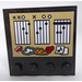 LEGO Noir Tuile 4 x 4 avec Goujons sur Bord avec Noir et blanc games Autocollant (6179)
