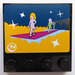 LEGO Black Tile 4 x 4 with Studs on Edge with Fashion Show on Television Sticker (6179)