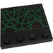 LEGO Noir Tuile 4 x 4 avec Goujons sur Bord avec rouge Eyes et Green Vines Autocollant (6179)