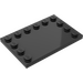 LEGO Black Tile 4 x 6 with Studs on 3 Edges (6180)