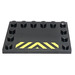 LEGO Black Tile 4 x 6 with Studs on 3 Edges with Black and Yellow Danger Stripes Sticker (6180)