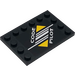 LEGO Schwarz Fliese 4 x 6 mit Bolzen auf 3 Edges mit &quot;Code Pilot&quot; Aufkleber (6180)