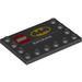LEGO Noir Tuile 4 x 6 avec Goujons sur 3 Edges avec &#039;LEGO&#039; et &#039;Batman&#039; Logos et &#039;BATMAN&#039; (6180 / 77219)