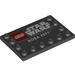LEGO Black Tile 4 x 6 with Studs on 3 Edges with Lego / Star Wars Logos and Boba Fett (6180 / 67534)