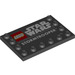 LEGO Black Tile 4 x 6 with Studs on 3 Edges with Lego / Star Wars Logos and Stormtrooper (6180 / 67507)