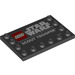 LEGO Black Tile 4 x 6 with Studs on 3 Edges with &#039;SCOUT TROOPER&#039; and Star Wars Logo (6180 / 77281)