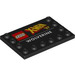 LEGO Schwarz Fliese 4 x 6 mit Bolzen auf 3 Edges mit &quot;X-MEN Wolverine&quot; (6180 / 100383)