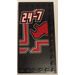 LEGO Black Tile 6 x 12 with Studs on 3 Edges with &#039;24-7&#039; and Rhino Facing Left Sticker (6178)