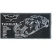 LEGO Black Tile 8 x 16 with The Batmobile Tumbler Information Nameplate Sticker with Bottom Tubes, Textured Top (90498)