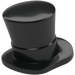 LEGO Black Top Hat with Curved Brim with Small Pin (42860)