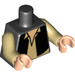 LEGO Zwart Torso for Han Solo, open vest met tan shirt (76382 / 88585)