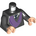 LEGO Black Torso Robe with Medium Lavender Sash, White Collar with Dark Blue Tie Pattern (973 / 76382)