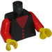 LEGO Zwart Torso met 3 Rood Buttons en Rood Armen (973)