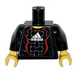 LEGO Noir Torse avec Adidas logo et #1 sur Retour (973)