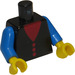 LEGO Negro Town Cuadrado Hombre con 3 Rojo Botones Camisa Torso (973)