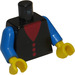 LEGO Zwart Town Vierkant Male met 3 Rood Buttons Shirt Torso (973)