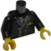 LEGO Black Town Torso Pilot Suit with 6 golden Buttons and Golden Airplane Logo (973)